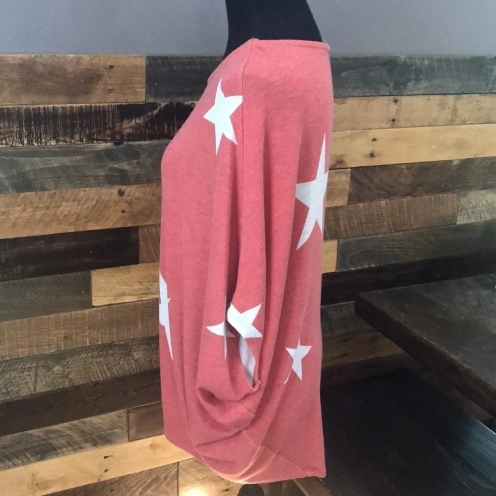 Jupee | Women’s Batwing Top, M, Red & White, Star Pattern - Picture 5 of 8